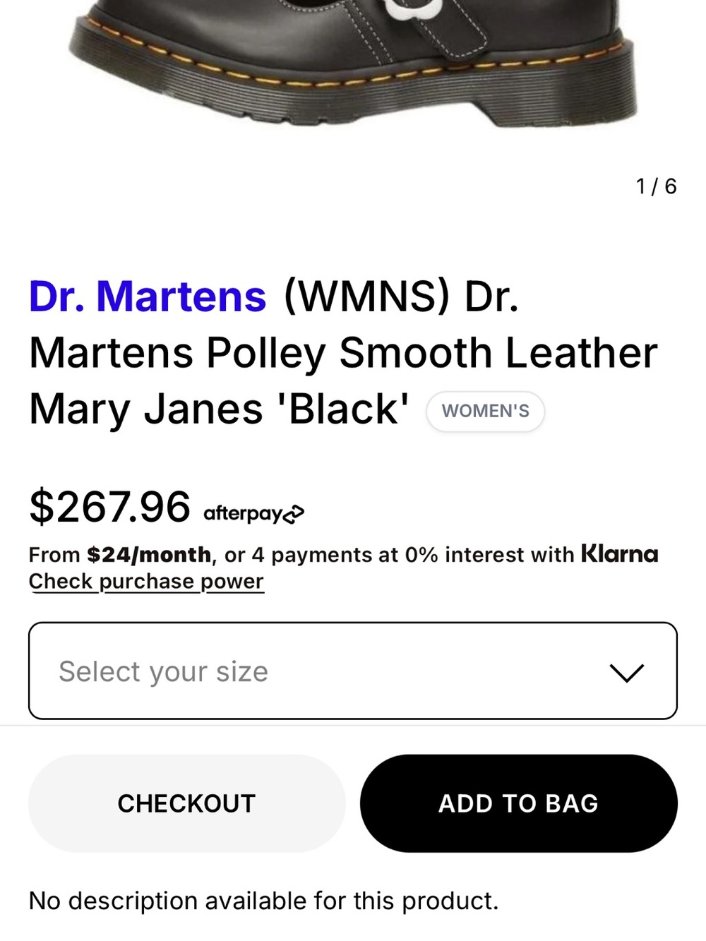 Dr. Martens Black Mary Jane with Flower Buckle